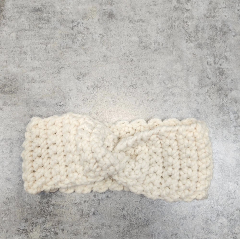 Cream crochet headband